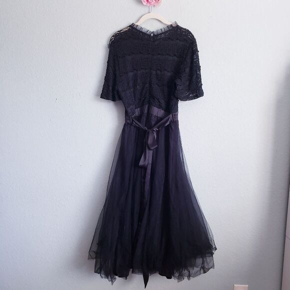 Baltic Born Darcy Black Lace Tulle Midi Dress - Picture 5 of 5